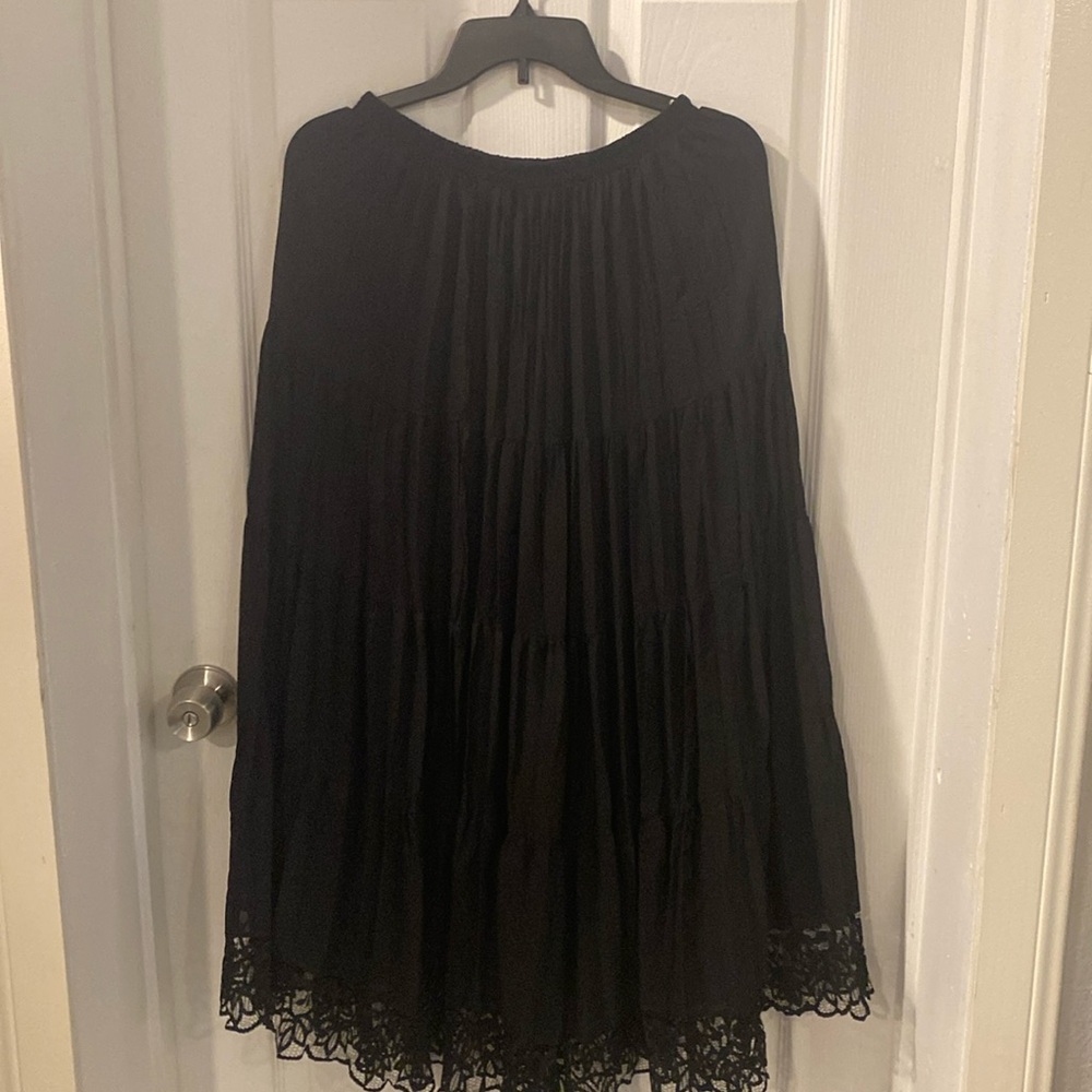 Patricia Jones black long skirt see-through